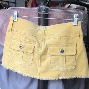 Yellow corduroy mini skirt